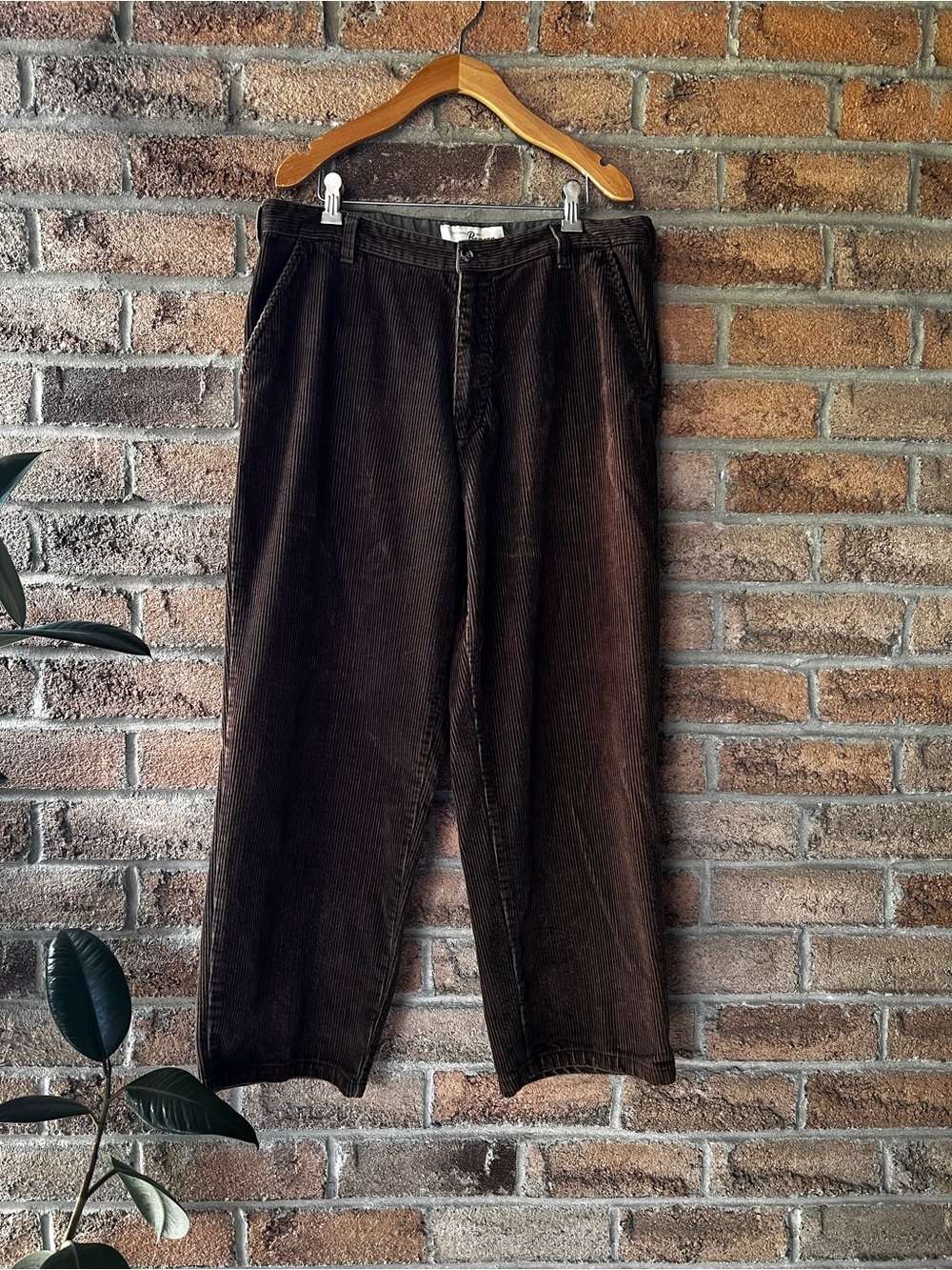 Penmans Vintage 100% Cotton Corduroy Pants Brown Green Wide Leg 36/33